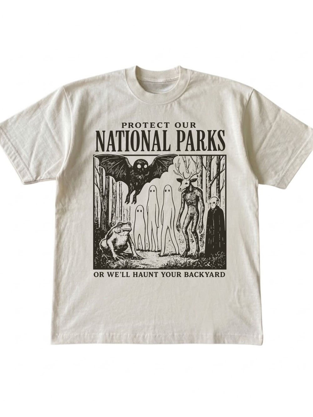 Gildan Protect Our National Parks Graphic Tee - Cream Short Sleeve